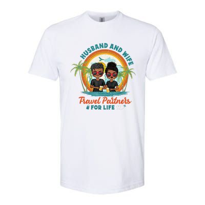 HusbandWife Travel Partners For Life Retro SummerBeach Softstyle® CVC T-Shirt