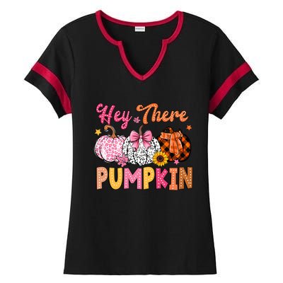 Hey There Pumpkin Fall Season Halloween Lover Ladies Halftime Notch Neck Tee