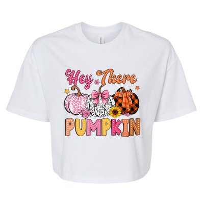 Hey There Pumpkin Fall Season Halloween Lover Bella+Canvas Jersey Crop Tee