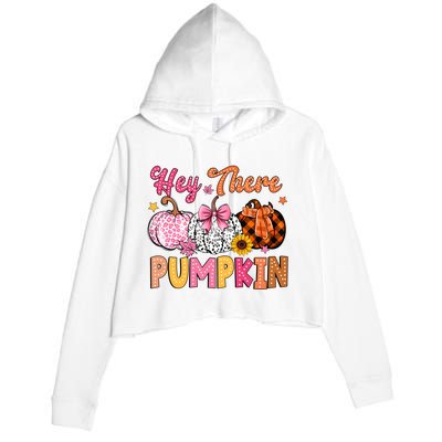 Hey There Pumpkin Fall Season Halloween Lover Crop Fleece Hoodie