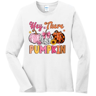 Hey There Pumpkin Fall Season Halloween Lover Ladies Long Sleeve Shirt