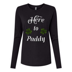 Here To Paddy St Patrick's Day Gift Womens Cotton Relaxed Long Sleeve T-Shirt