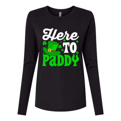 Here To Paddy Gift Womens Cotton Relaxed Long Sleeve T-Shirt