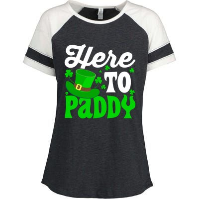 Here To Paddy Gift Enza Ladies Jersey Colorblock Tee