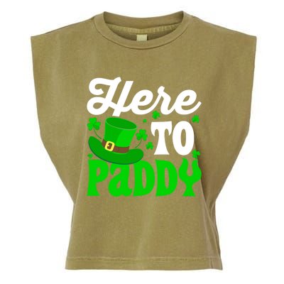 Here To Paddy Gift Garment-Dyed Women's Muscle Tee