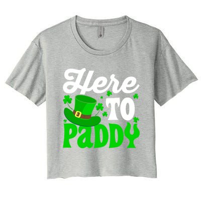 Here To Paddy Gift Women's Crop Top Tee