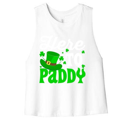 Here To Paddy Gift Women's Racerback Cropped Tank