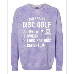 How To Play Disc Golf Funny Meaningful Gift Colorblast Crewneck Sweatshirt