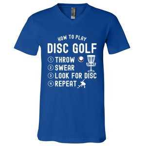 How To Play Disc Golf Funny Meaningful Gift V-Neck T-Shirt