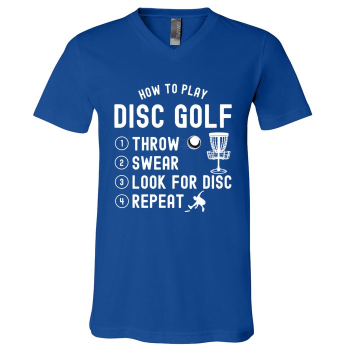 How To Play Disc Golf Funny Meaningful Gift V-Neck T-Shirt