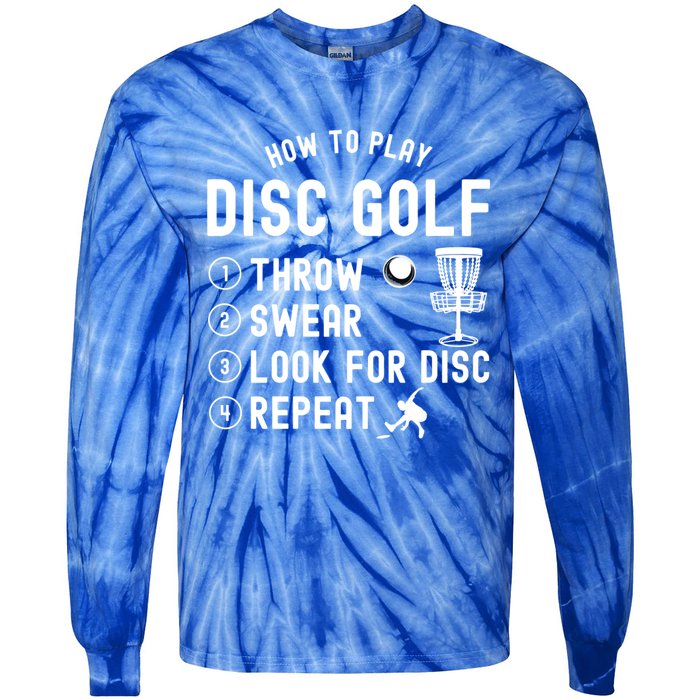 How To Play Disc Golf Funny Meaningful Gift Tie-Dye Long Sleeve Shirt