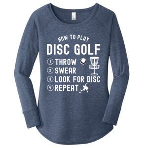 How To Play Disc Golf Funny Meaningful Gift Women's Perfect Tri Tunic Long Sleeve Shirt