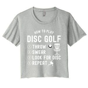 How To Play Disc Golf Funny Meaningful Gift Women's Crop Top Tee