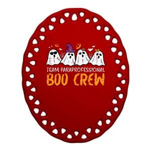 Halloween Team Paraprofessional Boo Crew Para Costume Women Ceramic Oval Ornament