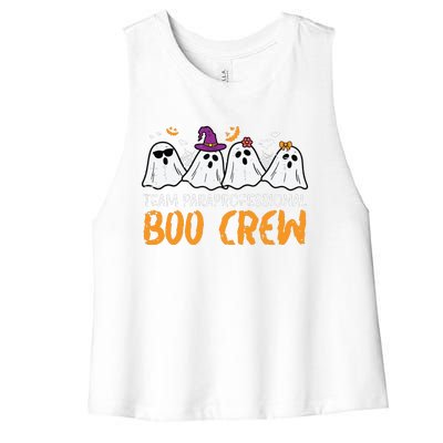 Halloween Team Paraprofessional Boo Crew Para Costume Women Women's Racerback Cropped Tank