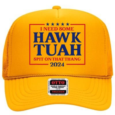 Hawk Tush President Election Funny Design High Crown Mesh Back Trucker Hat