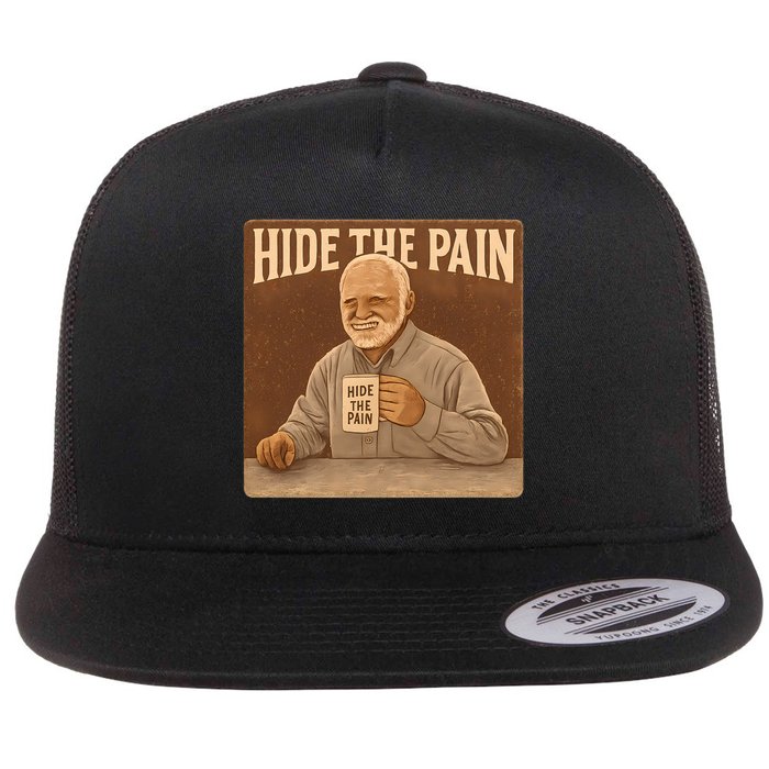 Hide the Pain Flat Bill Trucker Hat