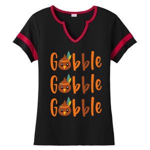 Hilarious Turkey Pilgrim Thanksgiving Costume Ladies Halftime Notch Neck Tee