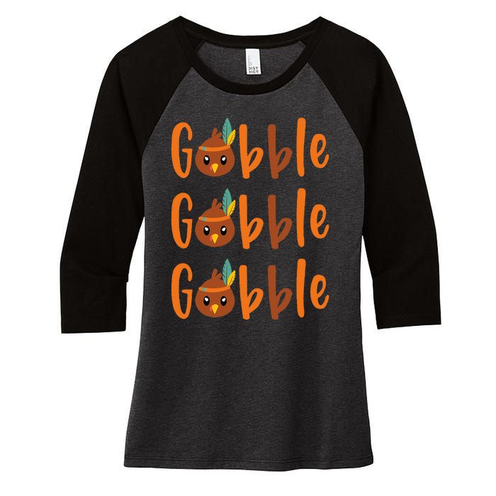 Hilarious Turkey Pilgrim Thanksgiving Costume Women's Tri-Blend 3/4-Sleeve Raglan Shirt