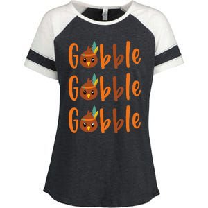 Hilarious Turkey Pilgrim Thanksgiving Costume Enza Ladies Jersey Colorblock Tee