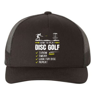 How To Play Disc Golf Frisbee Disc Golfer Humor Disc Golfing  Yupoong Adult 5-Panel Trucker Hat