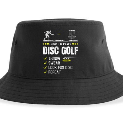 How To Play Disc Golf Frisbee Disc Golfer Humor Disc Golfing  Sustainable Bucket Hat