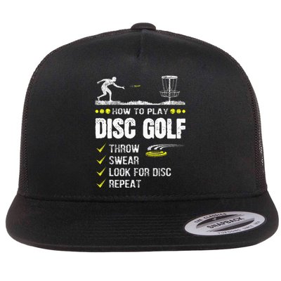 How To Play Disc Golf Frisbee Disc Golfer Humor Disc Golfing  Flat Bill Trucker Hat