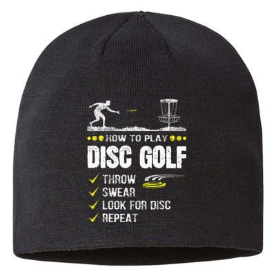 How To Play Disc Golf Frisbee Disc Golfer Humor Disc Golfing  Sustainable Beanie