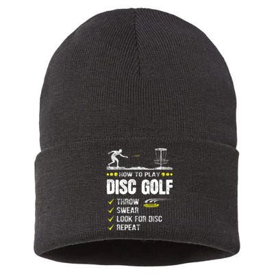 How To Play Disc Golf Frisbee Disc Golfer Humor Disc Golfing  Sustainable Knit Beanie