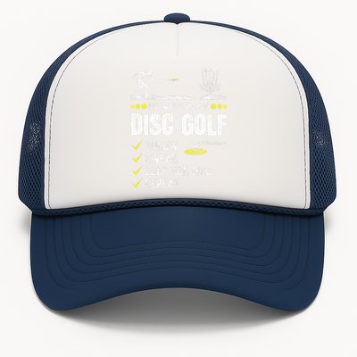 How To Play Disc Golf Frisbee Disc Golfer Humor Disc Golfing  Trucker Hat