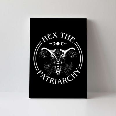 Hex the Patriarchy Floral Moon Feminist Witch Symbols Design Canvas