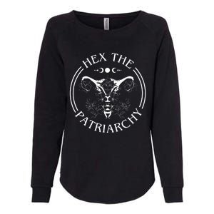 Hex the Patriarchy Floral Moon Feminist Witch Symbols Design Womens California Wash Sweatshirt