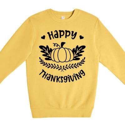 Happy Thanksgiving Pumpkin Cute Premium Crewneck Sweatshirt