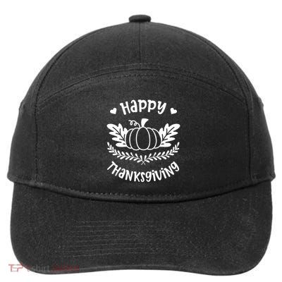 Happy Thanksgiving Pumpkin Cute 7-Panel Snapback Hat