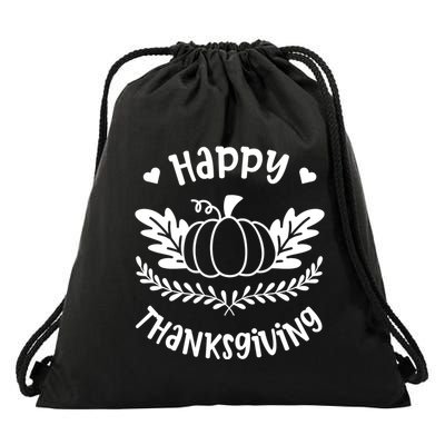 Happy Thanksgiving Pumpkin Cute Drawstring Bag
