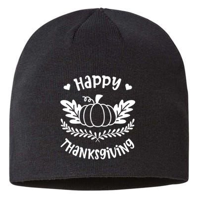 Happy Thanksgiving Pumpkin Cute Sustainable Beanie