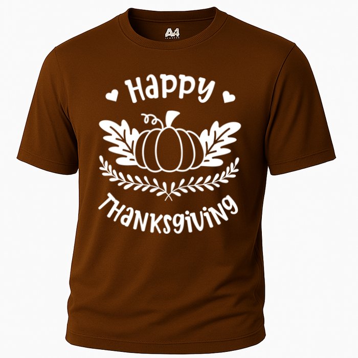 Happy Thanksgiving Pumpkin Cute Cooling Performance Crew T-Shirt