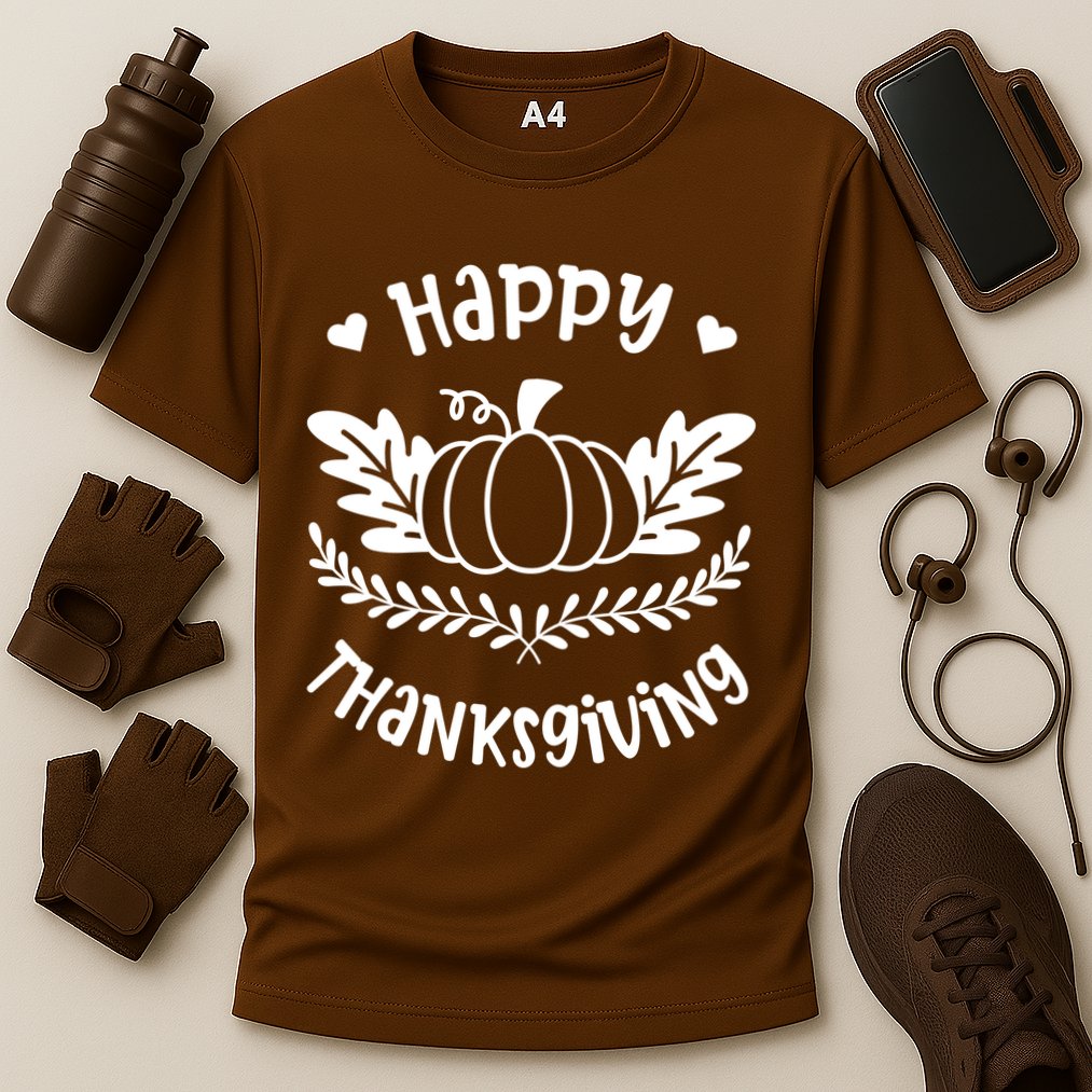 Happy Thanksgiving Pumpkin Cute Cooling Performance Crew T-Shirt