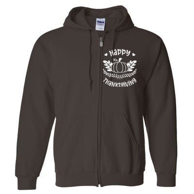 Happy Thanksgiving Pumpkin Cute Full Zip Hoodie