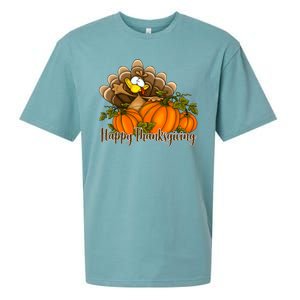 Happy Thanksgiving Pumpkins Fall Autumn Cute Turkey Sueded Cloud Jersey T-Shirt