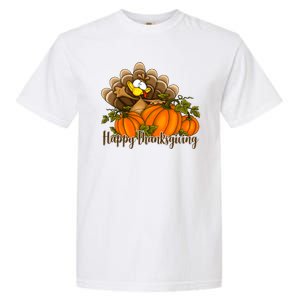 Happy Thanksgiving Pumpkins Fall Autumn Cute Turkey Garment-Dyed Heavyweight T-Shirt