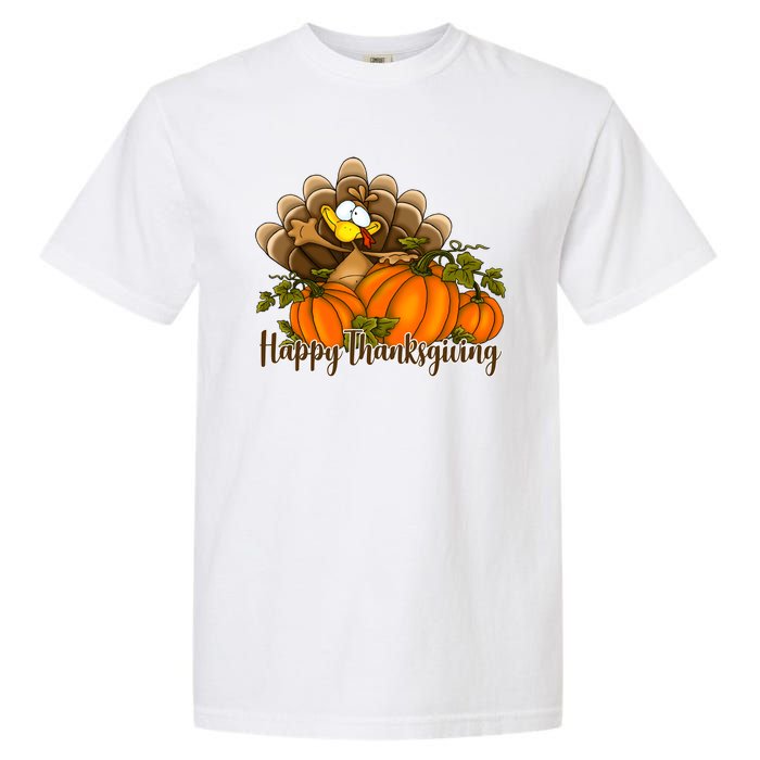 Happy Thanksgiving Pumpkins Fall Autumn Cute Turkey Garment-Dyed Heavyweight T-Shirt