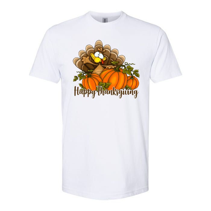 Happy Thanksgiving Pumpkins Fall Autumn Cute Turkey Softstyle CVC T-Shirt