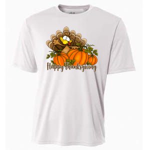 Happy Thanksgiving Pumpkins Fall Autumn Cute Turkey Cooling Performance Crew T-Shirt