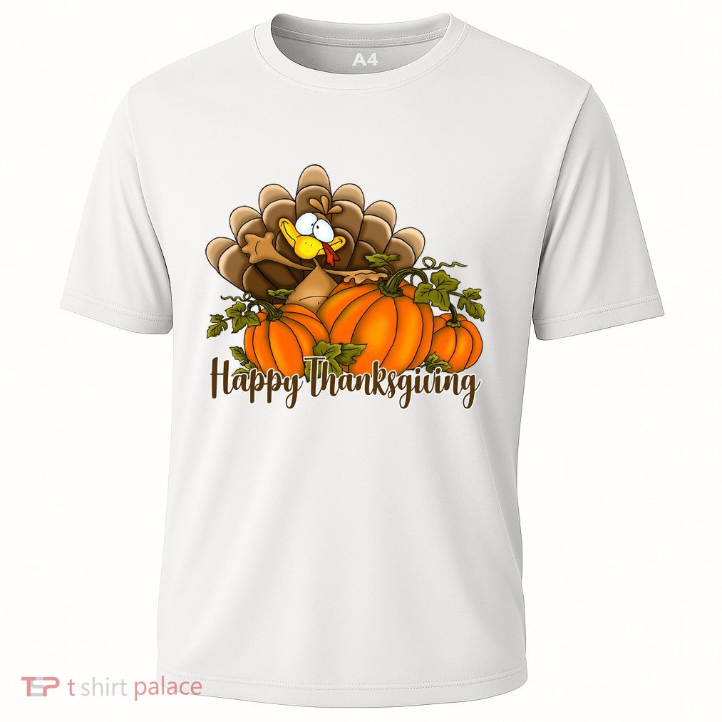 Happy Thanksgiving Pumpkins Fall Autumn Cute Turkey Performance Shirt