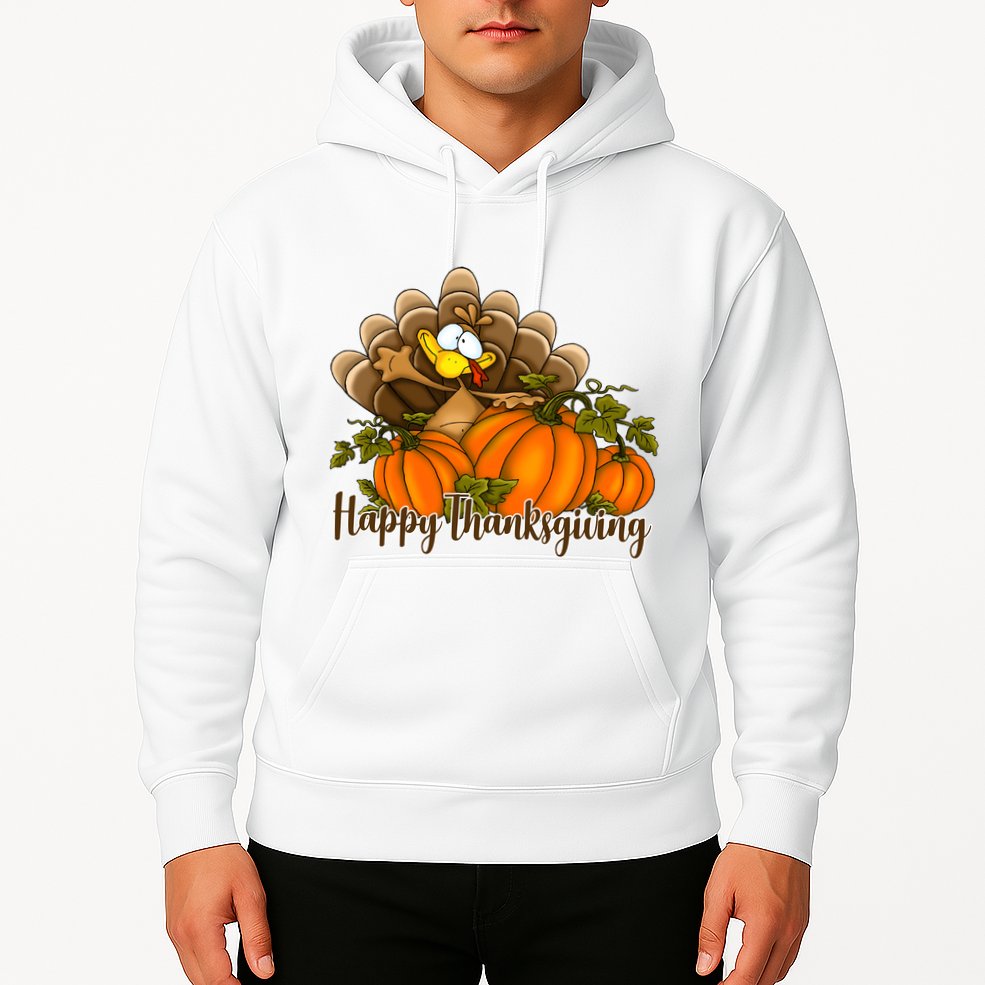 Happy Thanksgiving Pumpkins Fall Autumn Cute Turkey Hoodie