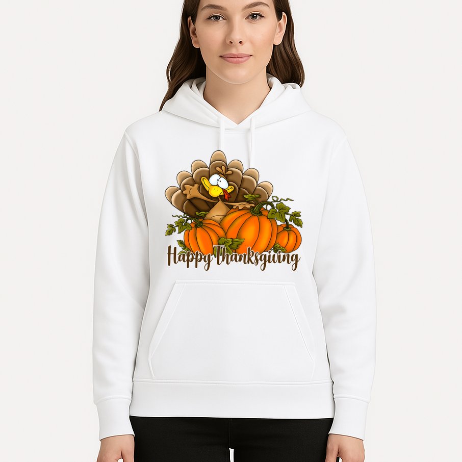 Happy Thanksgiving Pumpkins Fall Autumn Cute Turkey Hoodie