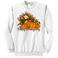 Happy Thanksgiving Pumpkins Fall Autumn Cute Turkey Sweatshirt