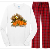 Happy Thanksgiving Pumpkins Fall Autumn Cute Turkey Long Sleeve Pajama Set