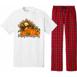 Happy Thanksgiving Pumpkins Fall Autumn Cute Turkey Pajama Set